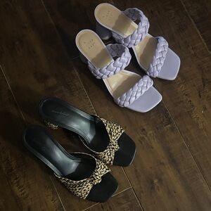 Stylish Women's Braided Sandals - Purple and Black